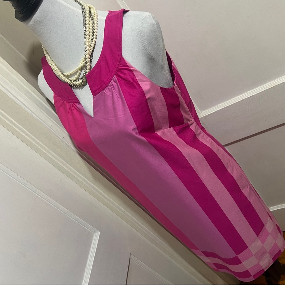 LOFT Vibrant Pink Color Block Side Zip Shift Dress Women's Size 8